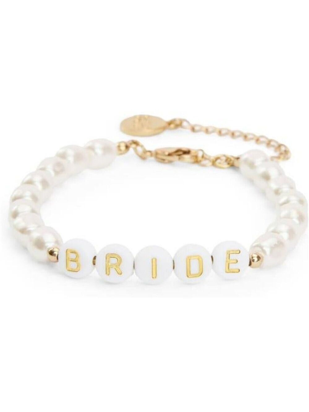 Bride Pearl Beaded Bracelet Wedding Jewelry Bachelorette Party Bridal Shower Gif